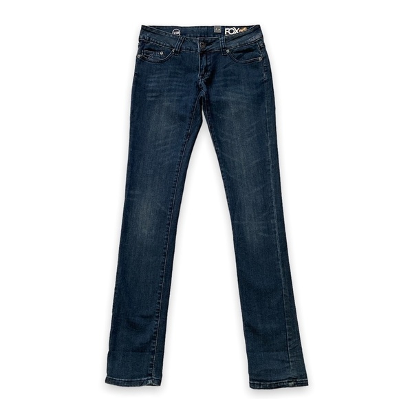 Nwt Fox Racing Riders Co Hesher Skinny Jeans Low Rise Dark Women’s Size 25 1 - Picture 1 of 12
